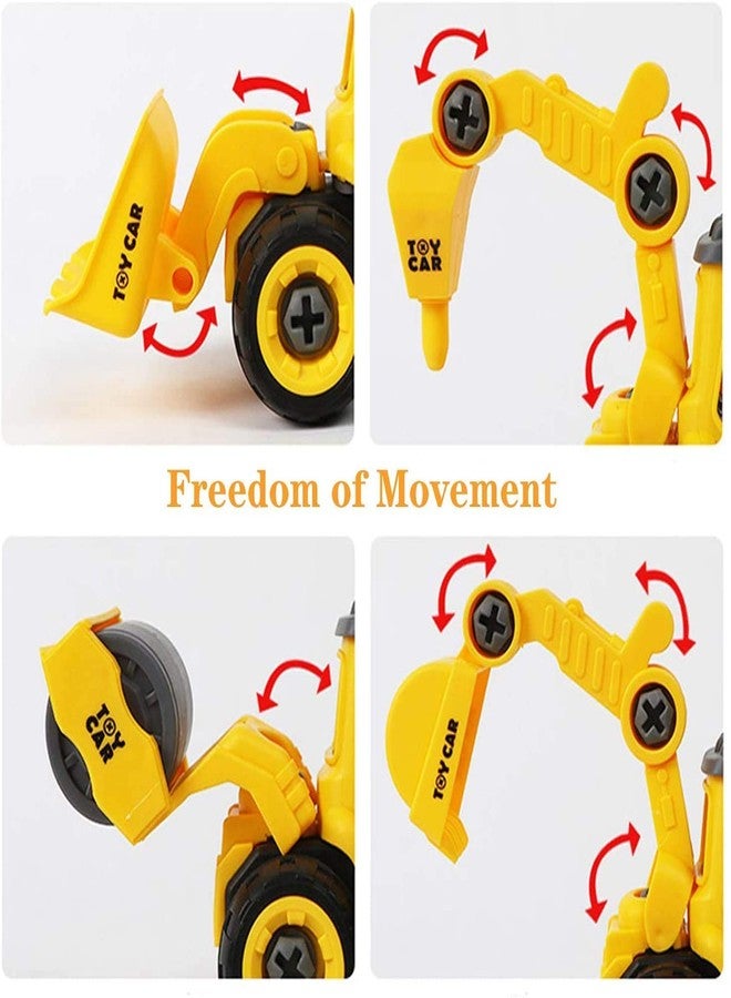 ماما ميا مجموعة مركبات البناء للأطفال الصغار من ماماميا | 4 قطع، مجموعة سيارات بناء قابلة للتفكيك والتركيب للأطفال من عمر 3 إلى 7 سنوات (شاحنات نقل التربة) | متعددة الألوان - Image 3